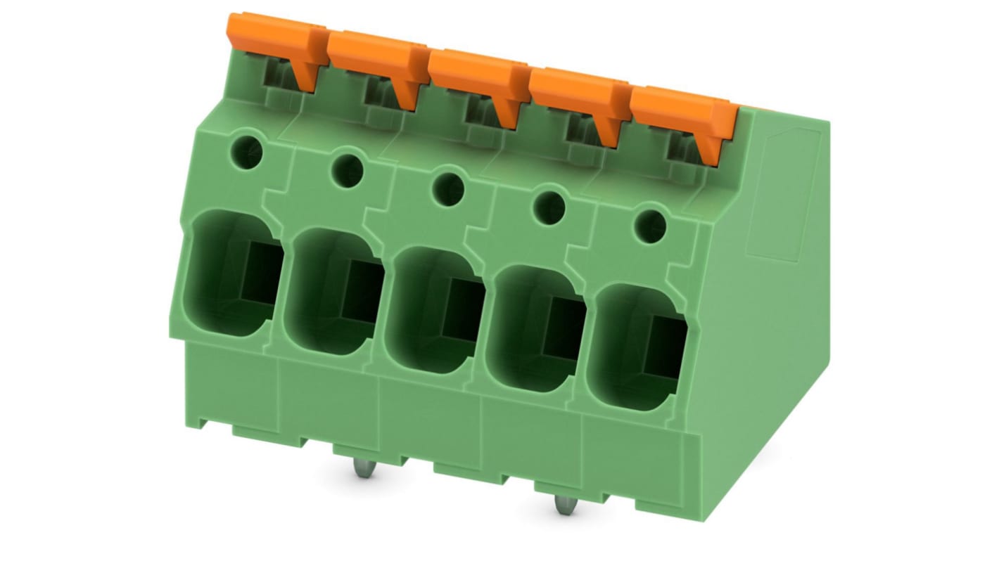 Phoenix Contact PCB端子排, 5p, 7.5mm间距, PCB安装, PCB端接, 5-ZB, LPTA 6/ 5-7系列