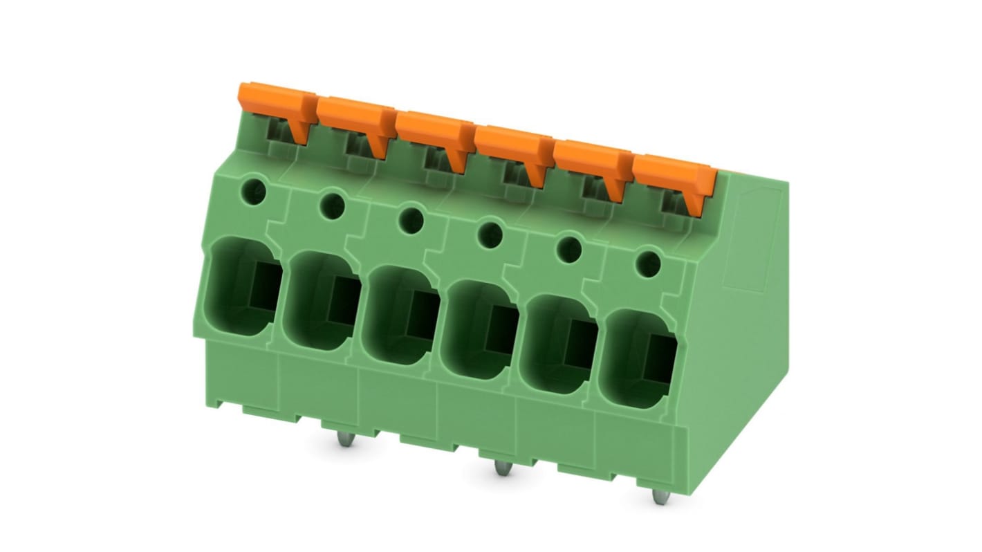 Phoenix Contact PCB端子排, 6p, 7.5mm间距, PCB安装, PCB端接, 5-ZB, LPTA 6/ 6-7系列