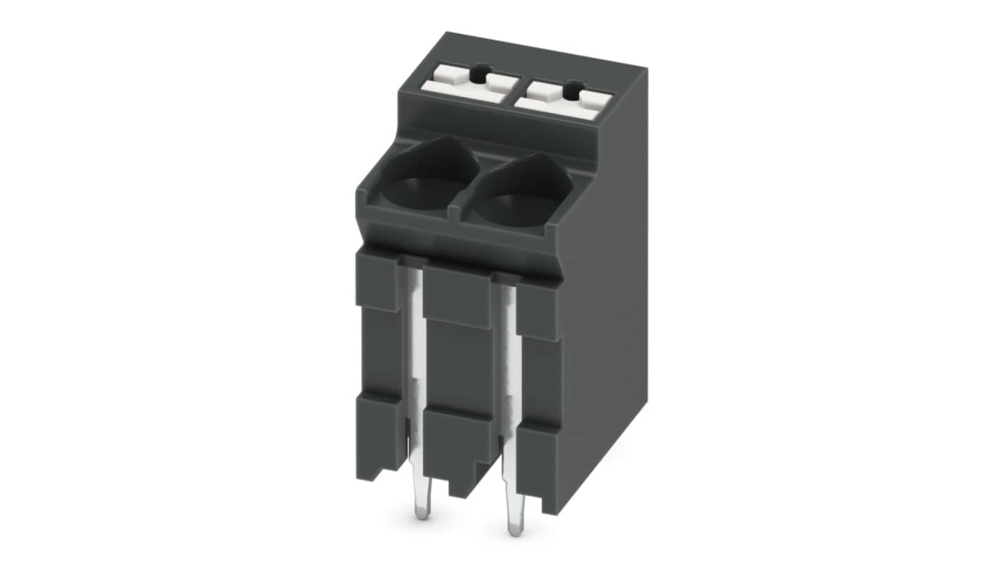 Phoenix Contact 0 P26, 5/ 2-V-5, SPT-THR 2 Series PCB Terminal Block, 2-Contact, 5mm Pitch, Through Hole Mount, 1-Row,