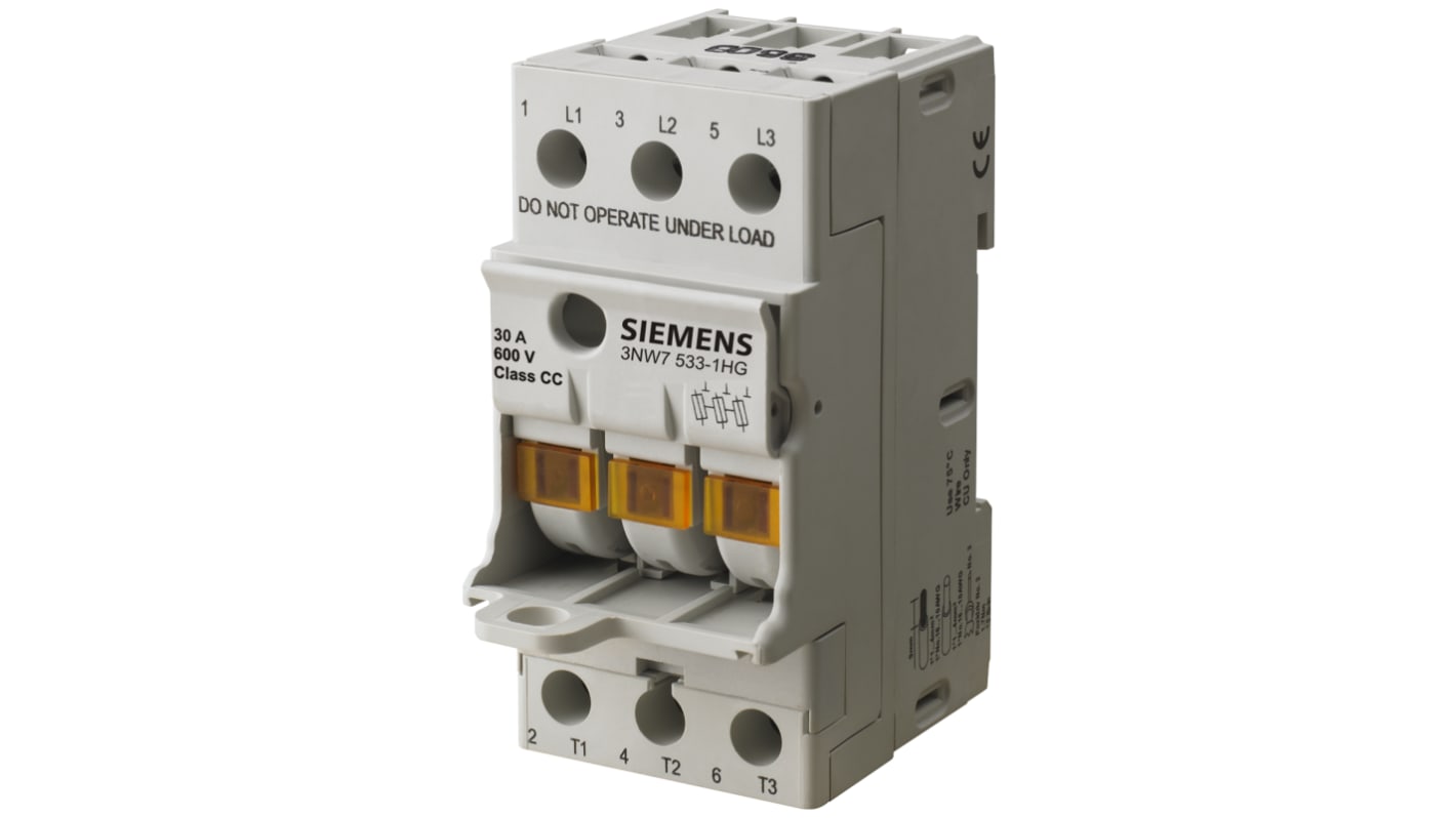 Portafusibili Siemens 10 x 38mm, 3, 32A, 690V ca