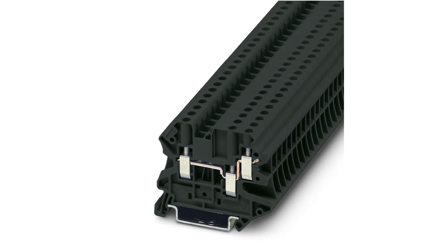 Phoenix Contact 1079167 UT 4-TWIN BK Series Black, 4mm², 1-Level, Screw Termination