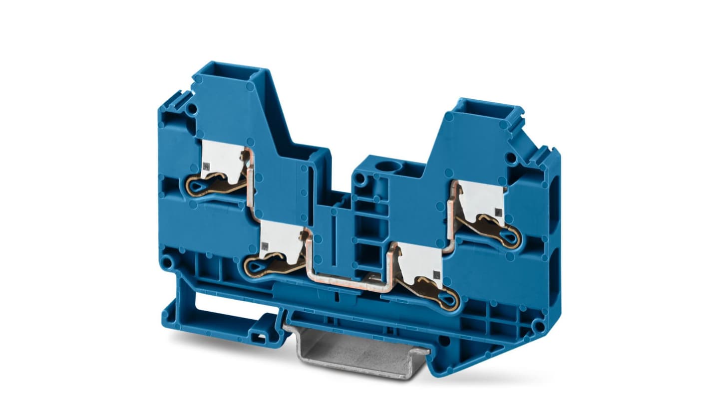 Phoenix Contact 1329512 XTV 6-QUATTRO BU Series Blue, 6mm², Single-Level, Push In Termination