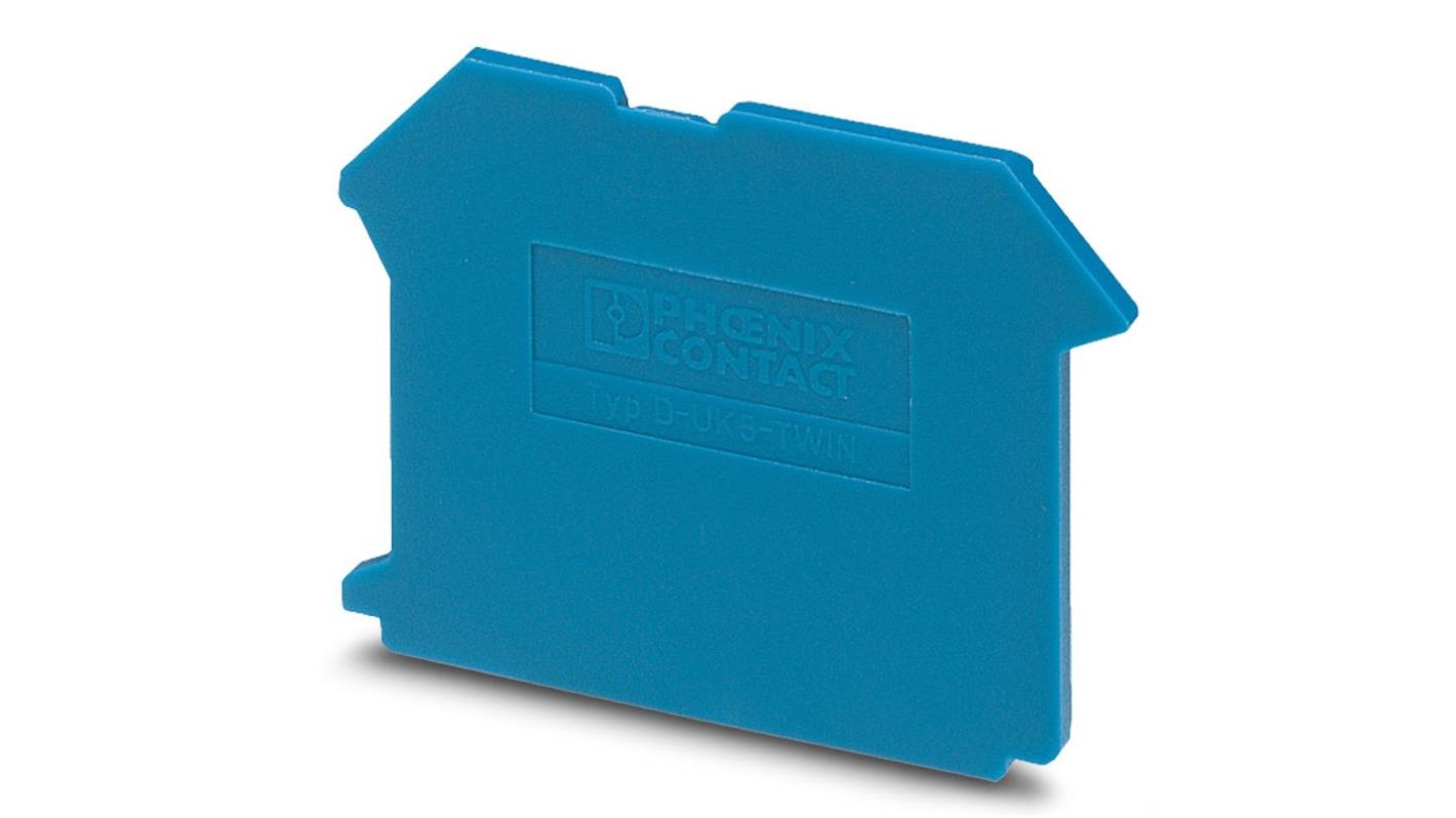 Phoenix Contact D-UK 5-TWIN BU Series End Cover for Use with DIN Rail Terminal Blocks