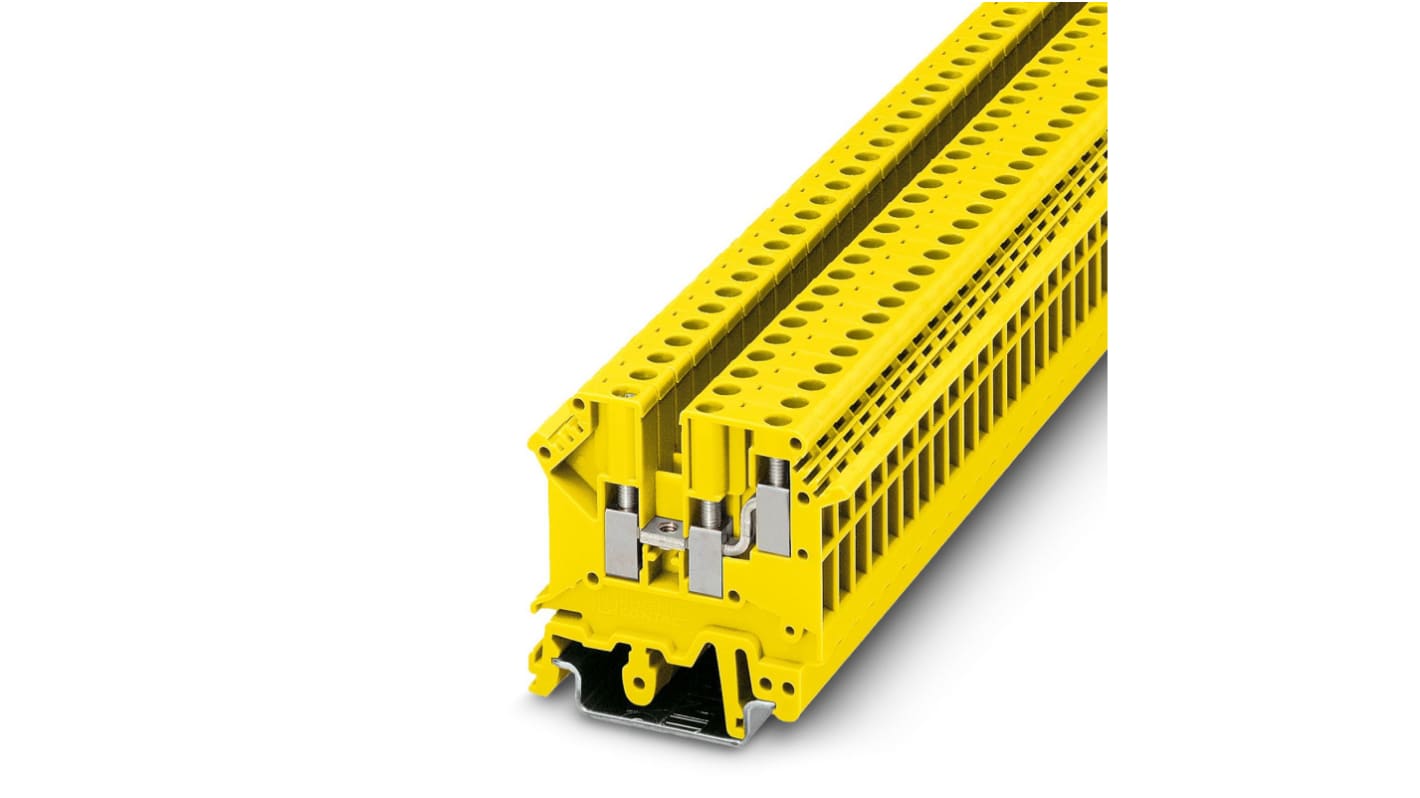 Phoenix Contact 1923144 UK 5-TWIN YE Series Yellow, 4mm², 1-Level, Screw Termination
