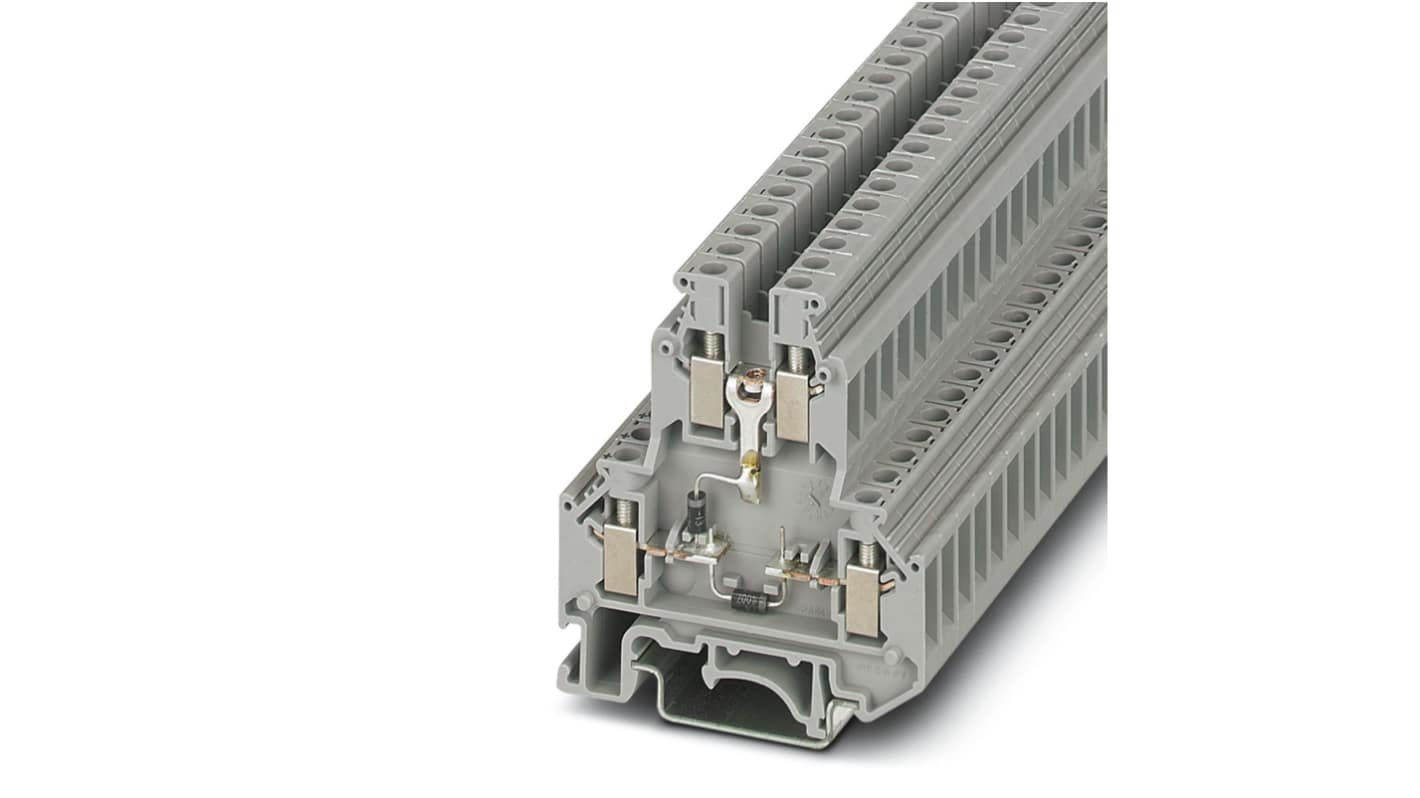 Phoenix Contact 2791142 UKK 5-2DIO/UL-O/UL-UR Series Grey, 4mm², 2-Level, Screw Termination