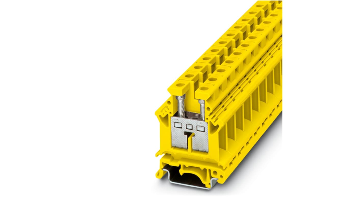 Phoenix Contact 3000569 UK 16 N YE Series Yellow, 16mm², 1-Level, Screw Termination