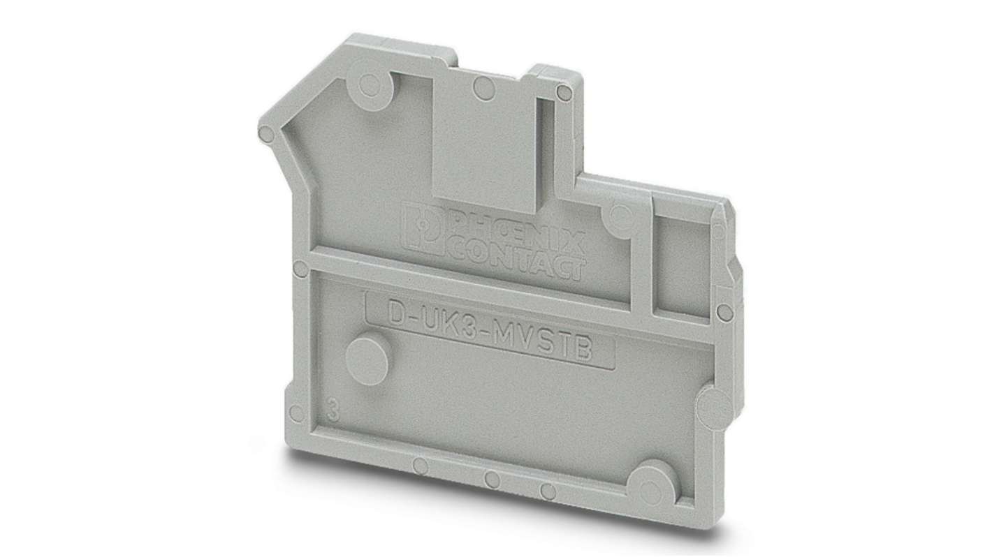 Phoenix Contact D-UK 3-MVSTB Series End Cover for Use with DIN Rail Terminal Blocks
