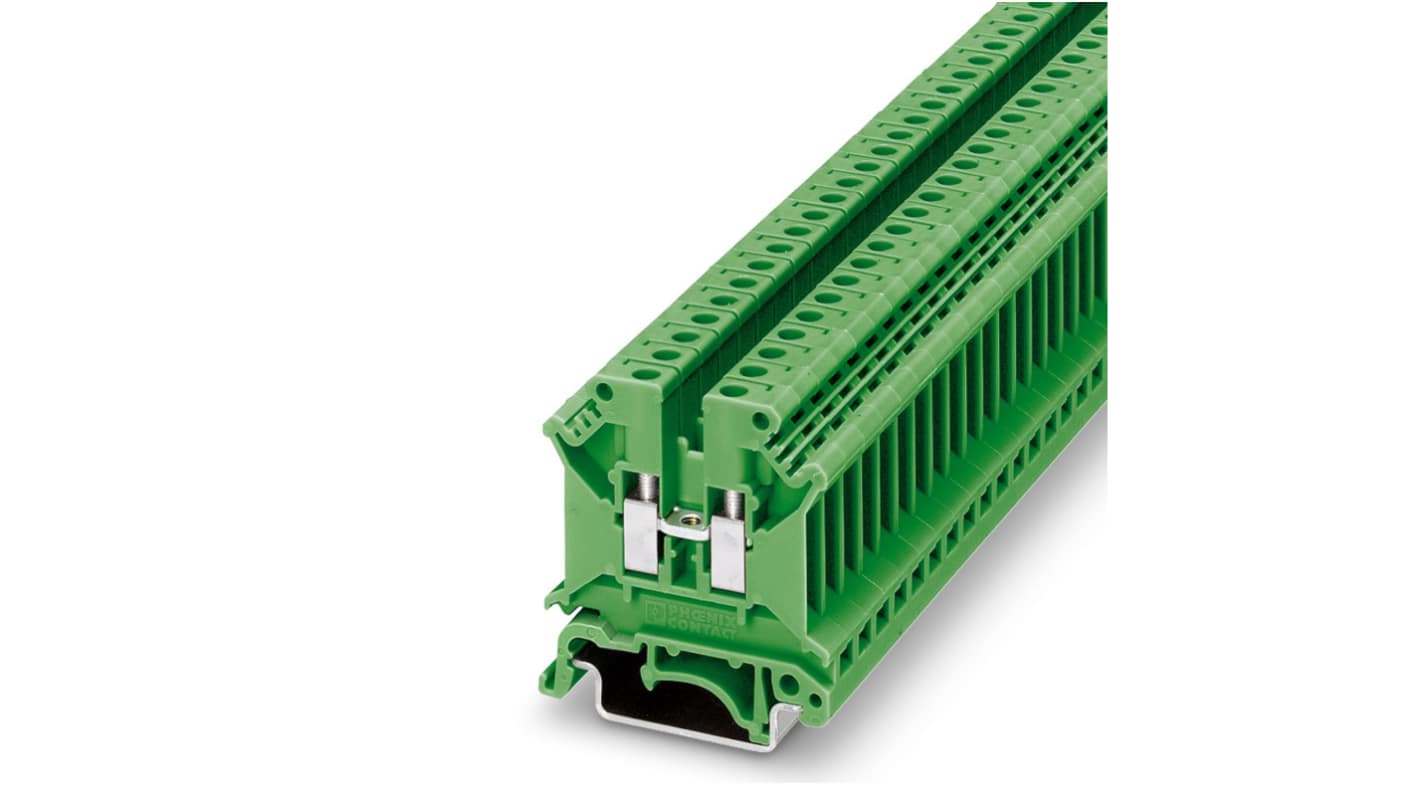 Phoenix Contact 3003965 UK 5 N GN Series Green, 4mm², 1-Level, Screw Termination