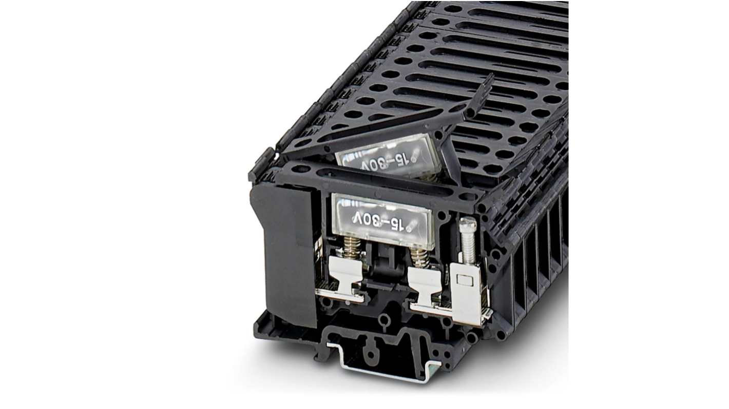Phoenix Contact 3004265 UK 6.3-HESILED 24 Series Black, 16mm², 1-Level, Screw Termination