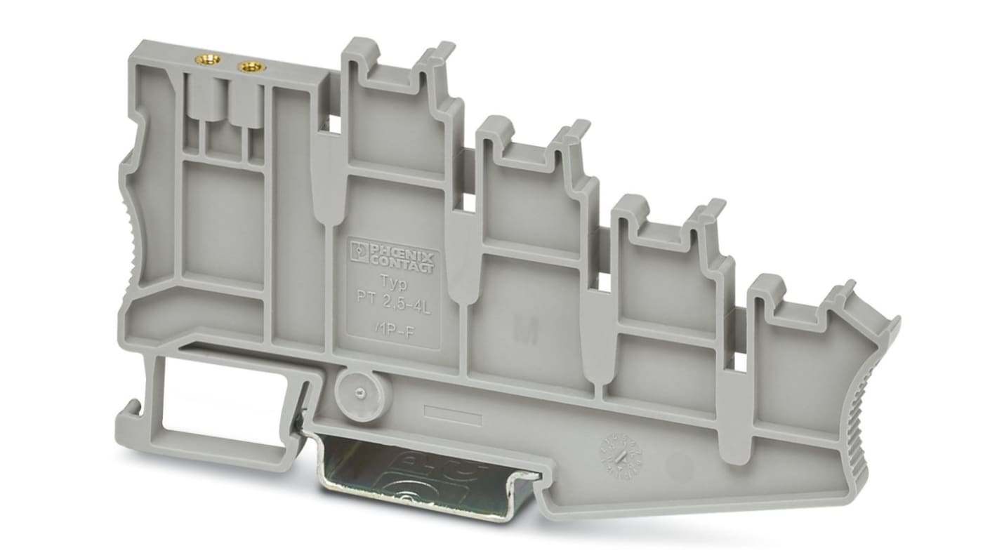 Phoenix Contact PT 2.5-4L/1P-F Series Flange for Use with Din Rail, 10A