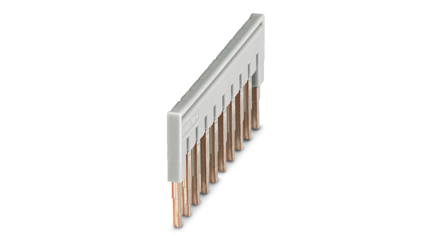 Phoenix Contact FBS 10-4 GY Series Plug-in Bridge for Use with DIN Rail Terminal Blocks, 17.5A