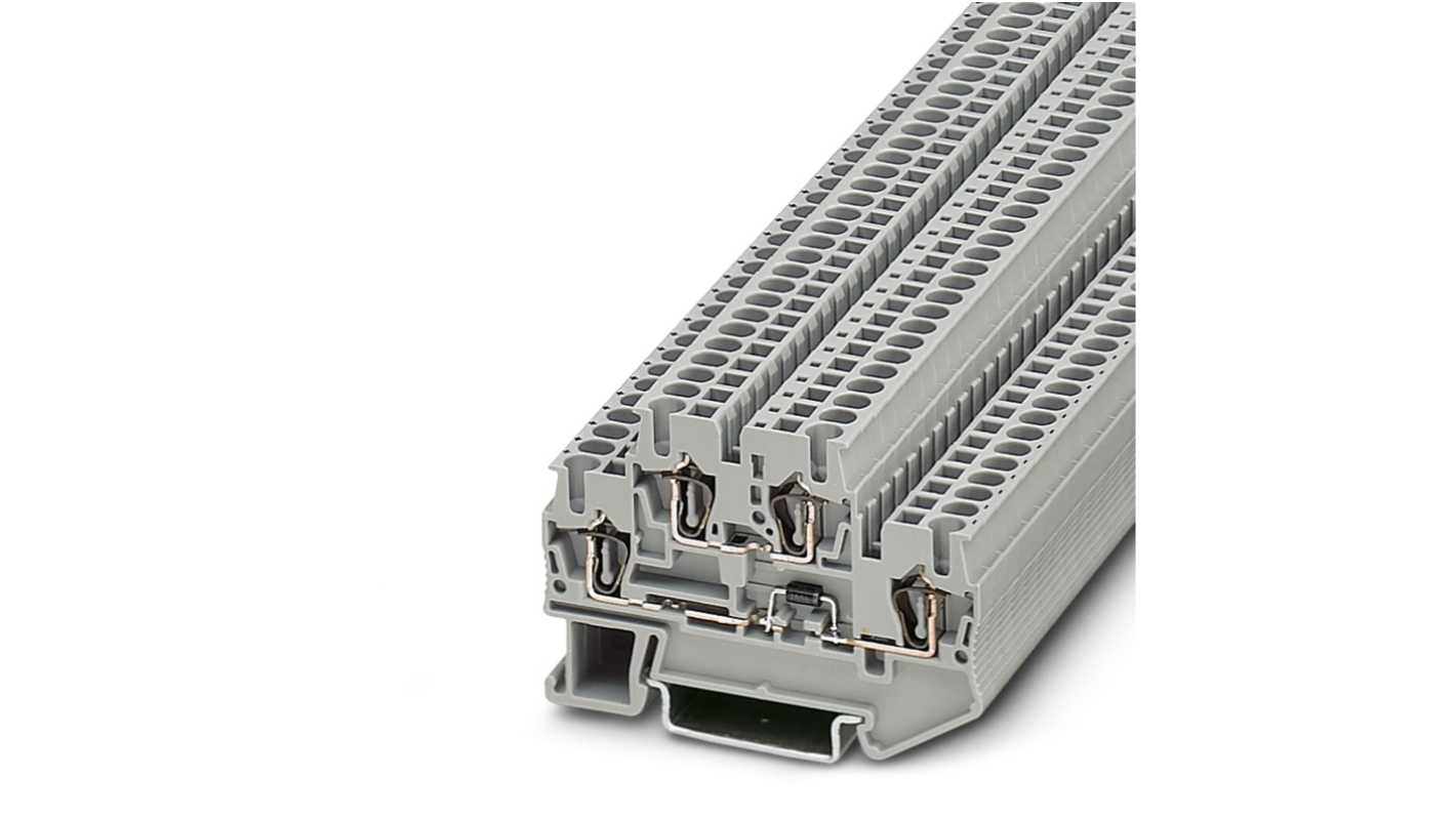 Phoenix Contact 3031571 STTB 2.5-DIO/UL-UR Series Grey, 2.5mm², 2-Level, Spring Cage Termination