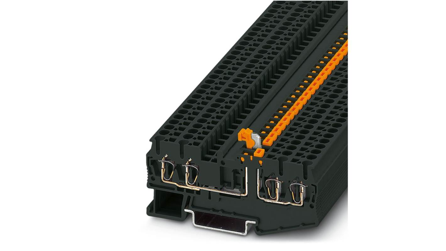 Phoenix Contact 3035030 ST 2.5-QUATTRO-MT BK Series Black, 2.5mm², 1-Level, Spring Cage Termination