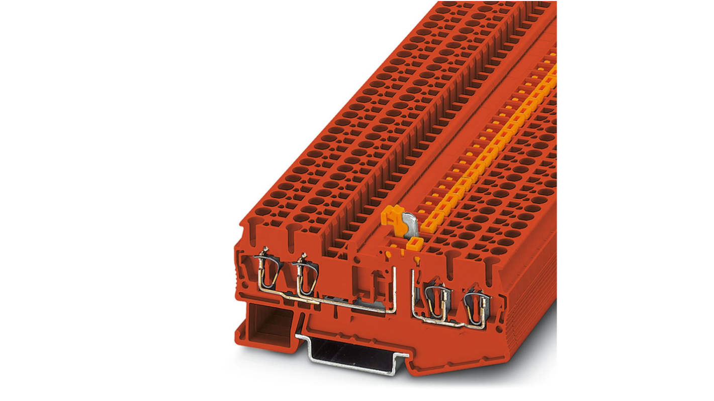 Phoenix Contact 3035043 ST 2.5-QUATTRO-MT RD Series Red, 2.5mm², 1-Level, Spring Cage Termination