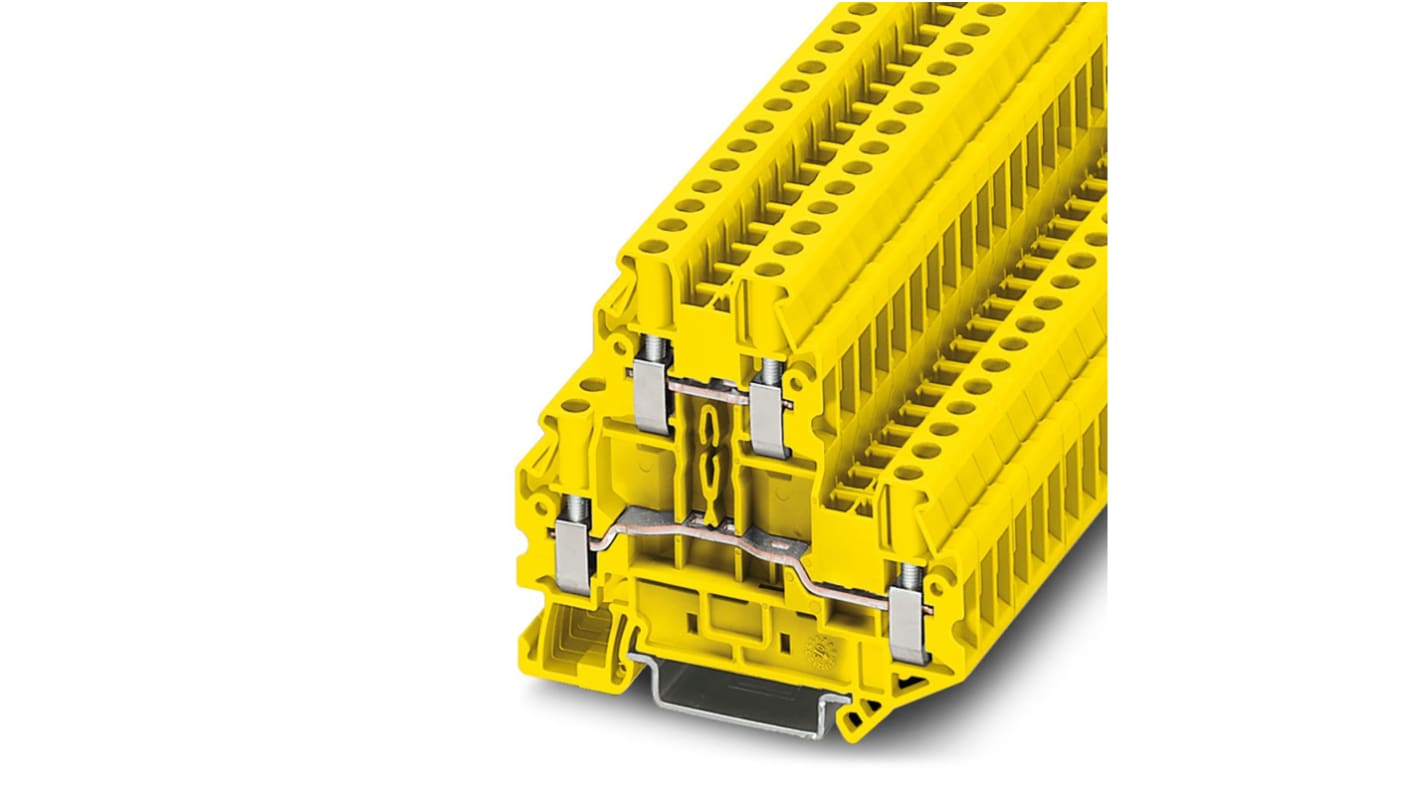 Phoenix Contact 3035467 UTTB 4 YE Series Yellow, 4mm², Double-Level, Screw Termination