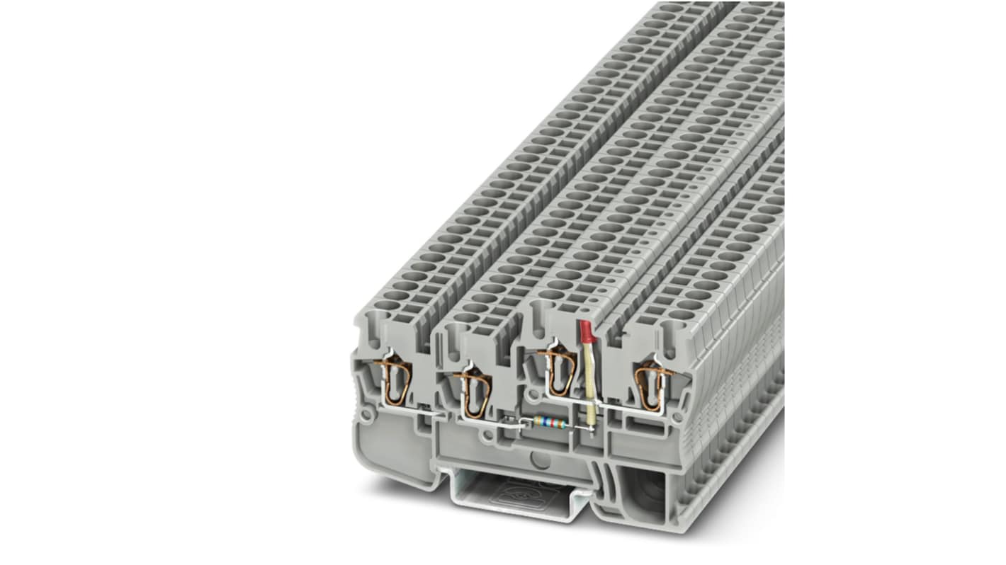Phoenix Contact 3209028 STIO 2.5/3-2B/L-LA24RD/O-M Series Grey, 2.5mm², Triple-Level, Spring Cage Termination
