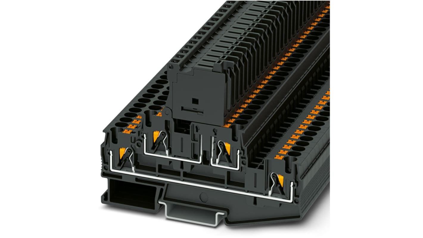 Phoenix Contact 3211895 PTTB 4-HESI-EX (5X20) Series Black, 4mm², 1-Level, Push In Termination
