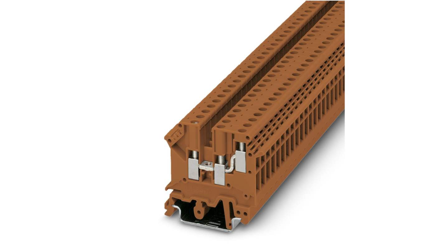 Phoenix Contact 3216066 UK 5-TWIN BN Series Brown, 4mm², 1-Level, Screw Termination