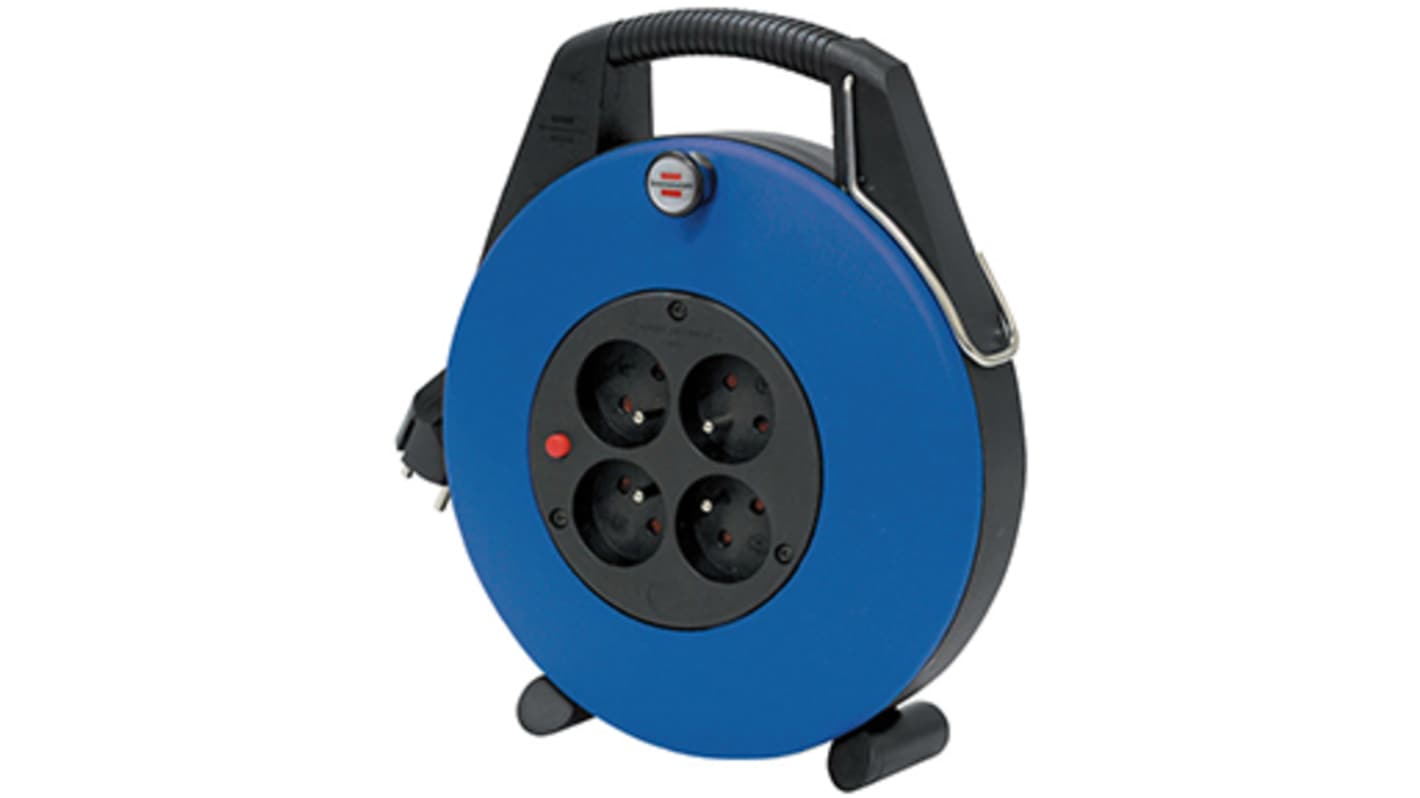 Enrollacable brennenstuhl, long. cable 10m, 4 tomas Tipo E - francés, 230 V, IP20