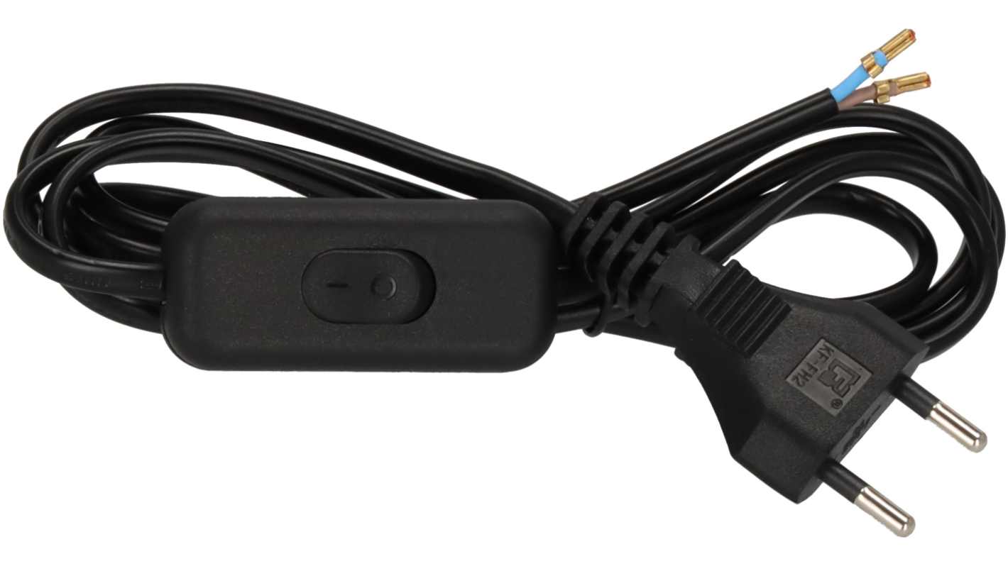 brennenstuhl Straight Type C Euro Plug to Unterminated Power Cable Assembly, 1.5m