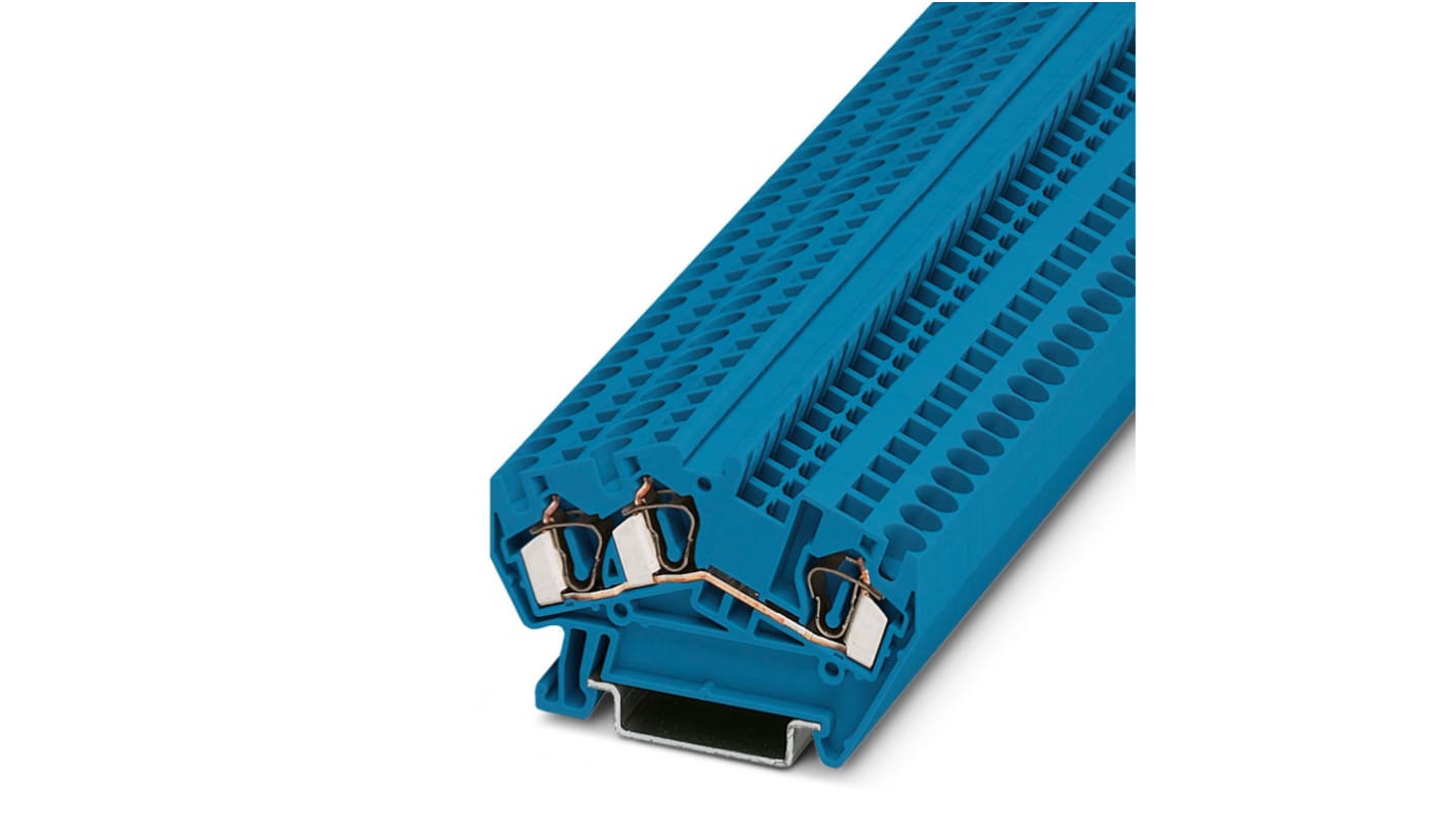 Phoenix Contact 3036589 STS 4-TWIN/L BU Series Blue, 4mm², 1-Level, Spring Cage Termination