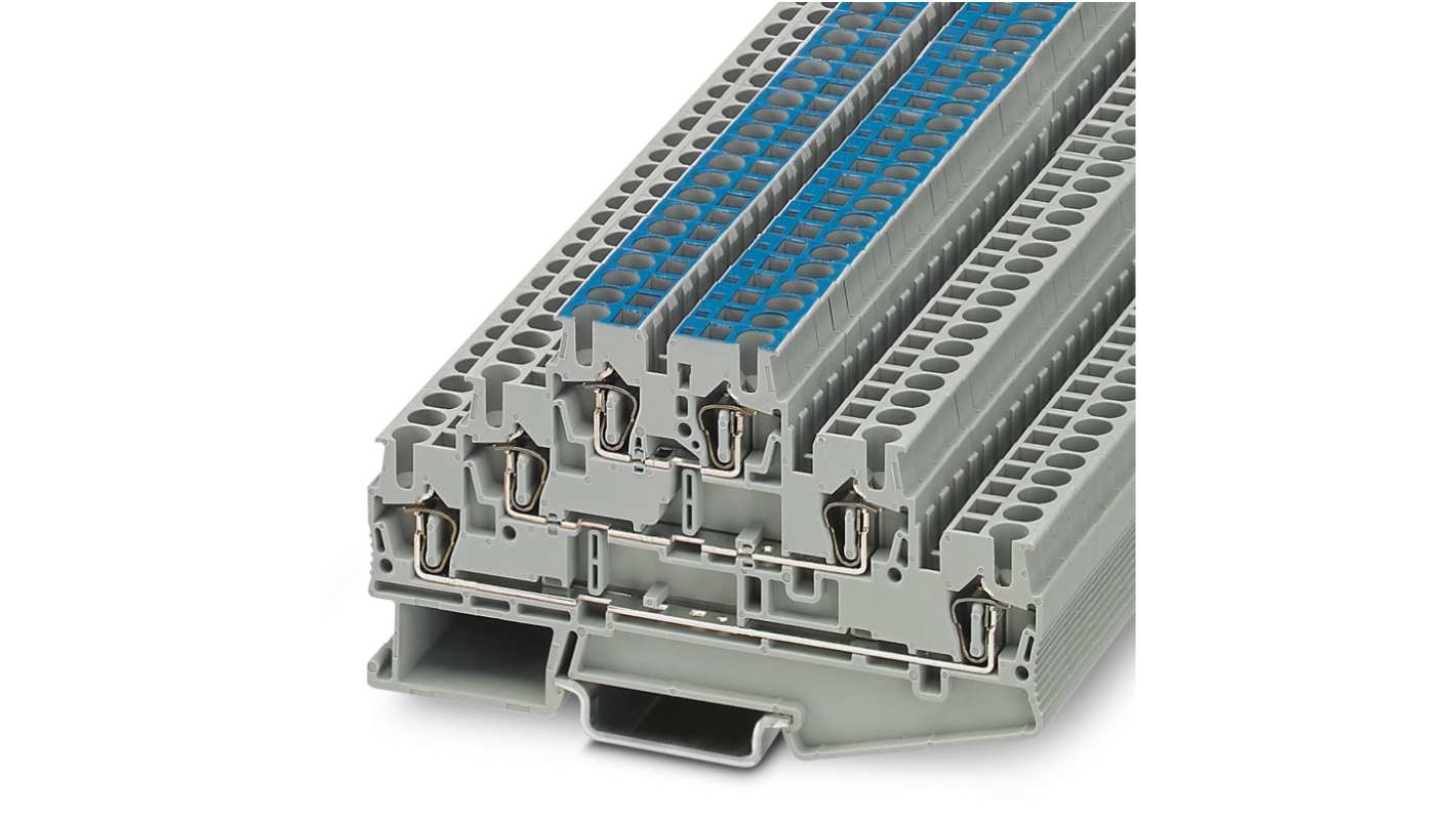 Phoenix Contact 3038312 ST 2.5-L/L/N Series Grey, 2.5mm², 3-Level, Spring Cage Termination