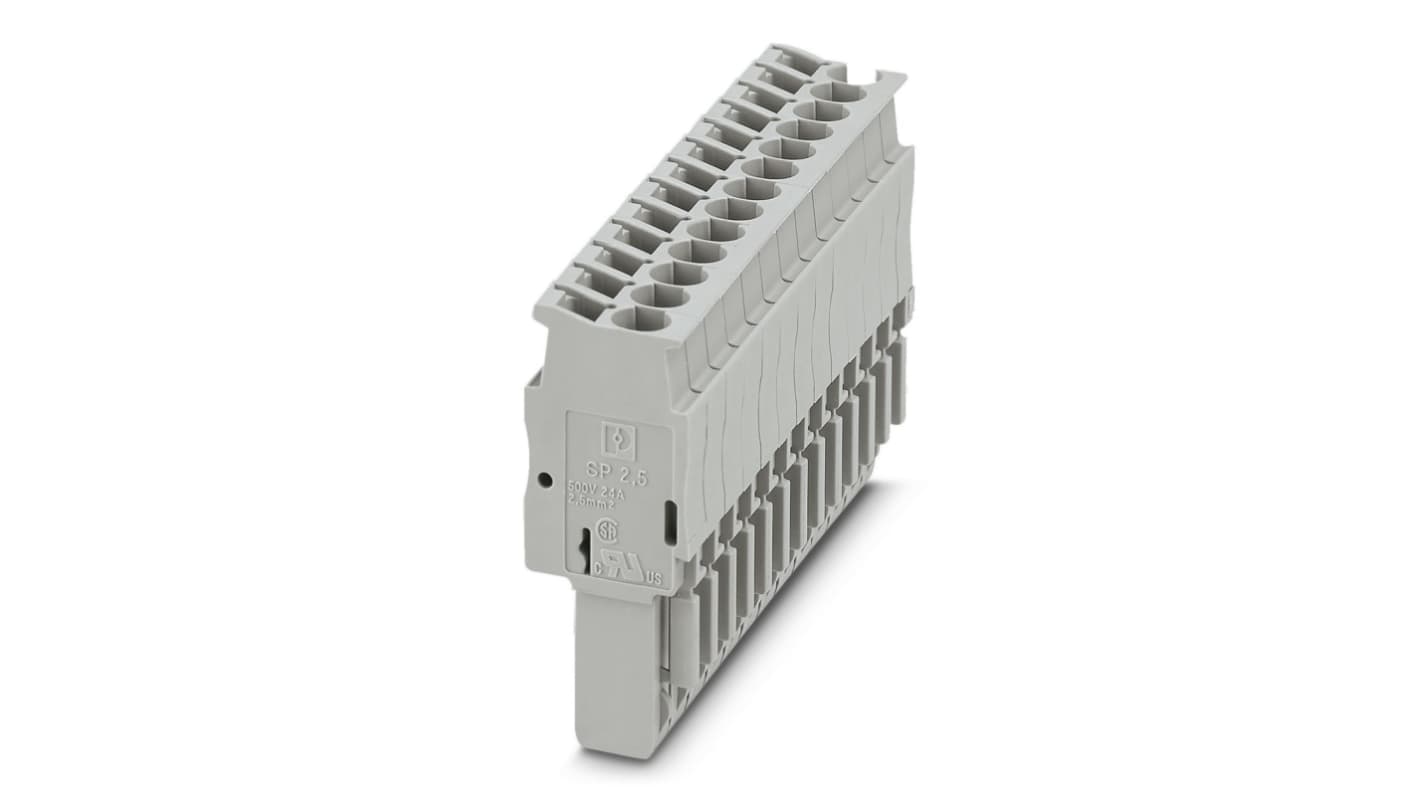 Phoenix Contact SP 2.5/13 Series Terminal Plug for Use with Din Rail, 24A