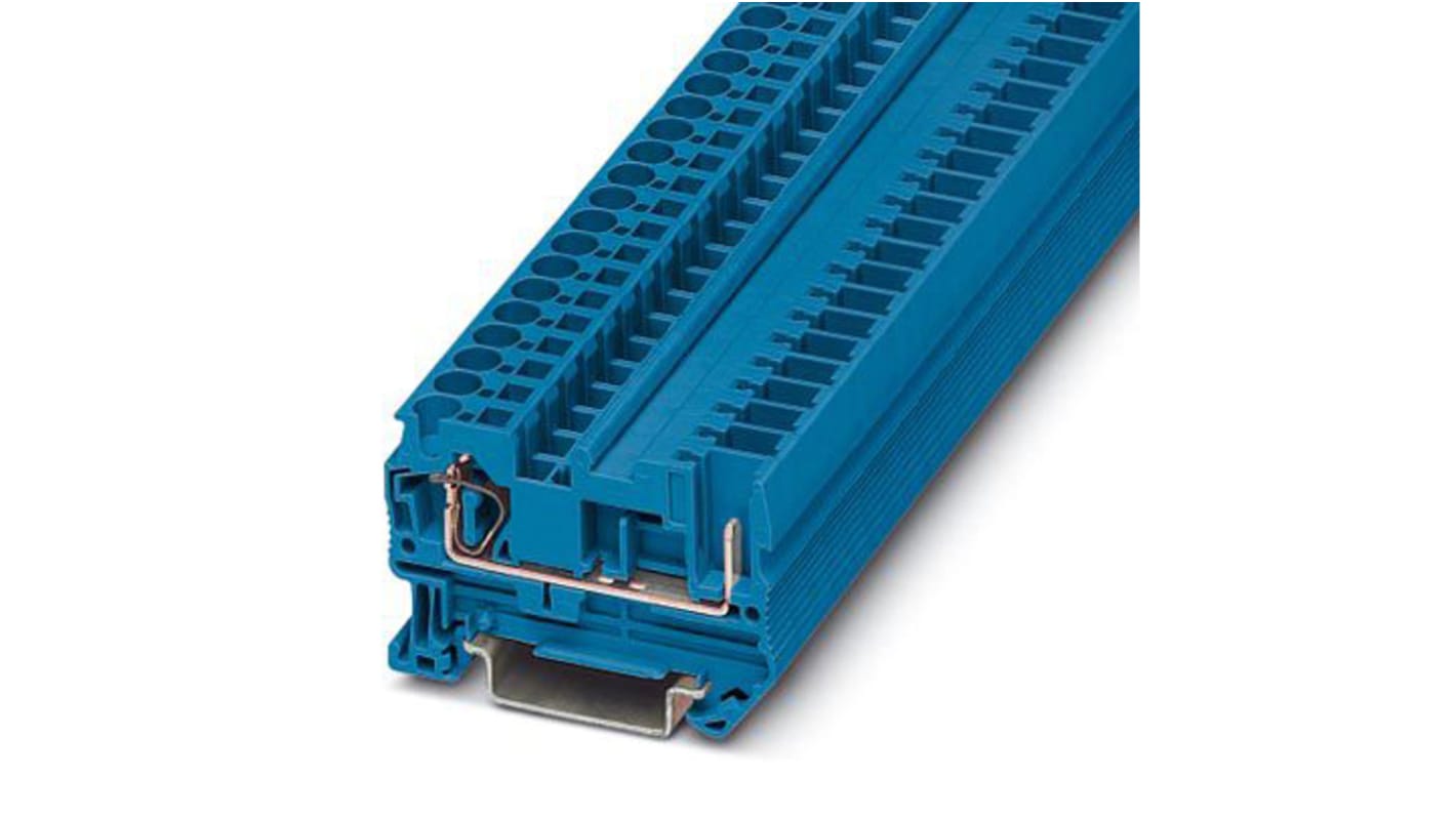 Phoenix Contact 3042874 ST 4/ 1P BU Series Blue, 4mm², 1-Level, Plug In, Spring Cage Termination