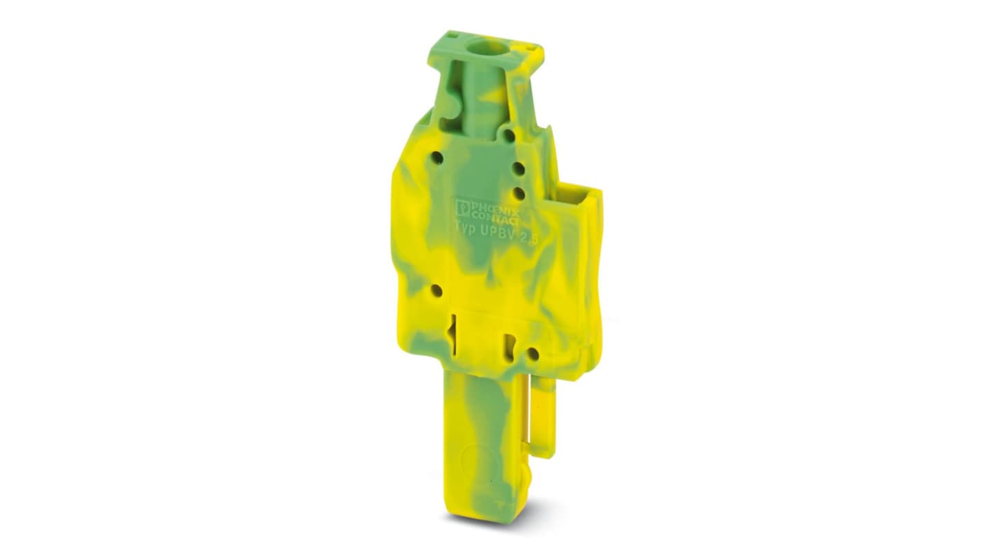 Phoenix Contact UPBV 2.5/ 1 GNYE Series Terminal Plug for Use with Din Rail, 24A