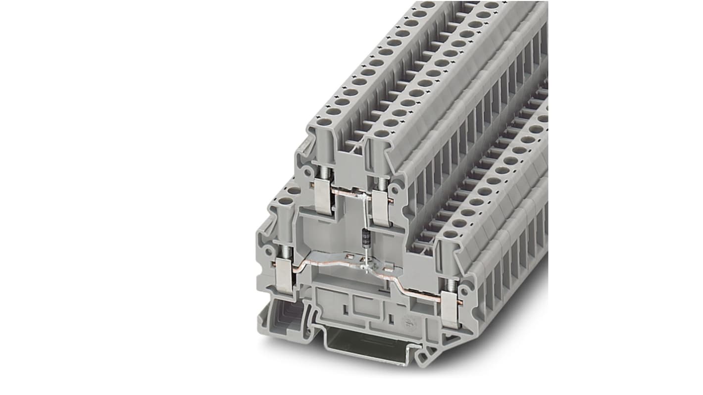 Phoenix Contact 3046650 UTTB 2.5-DIO/O-U Series Grey, 2.5mm², 2-Level, Screw Termination