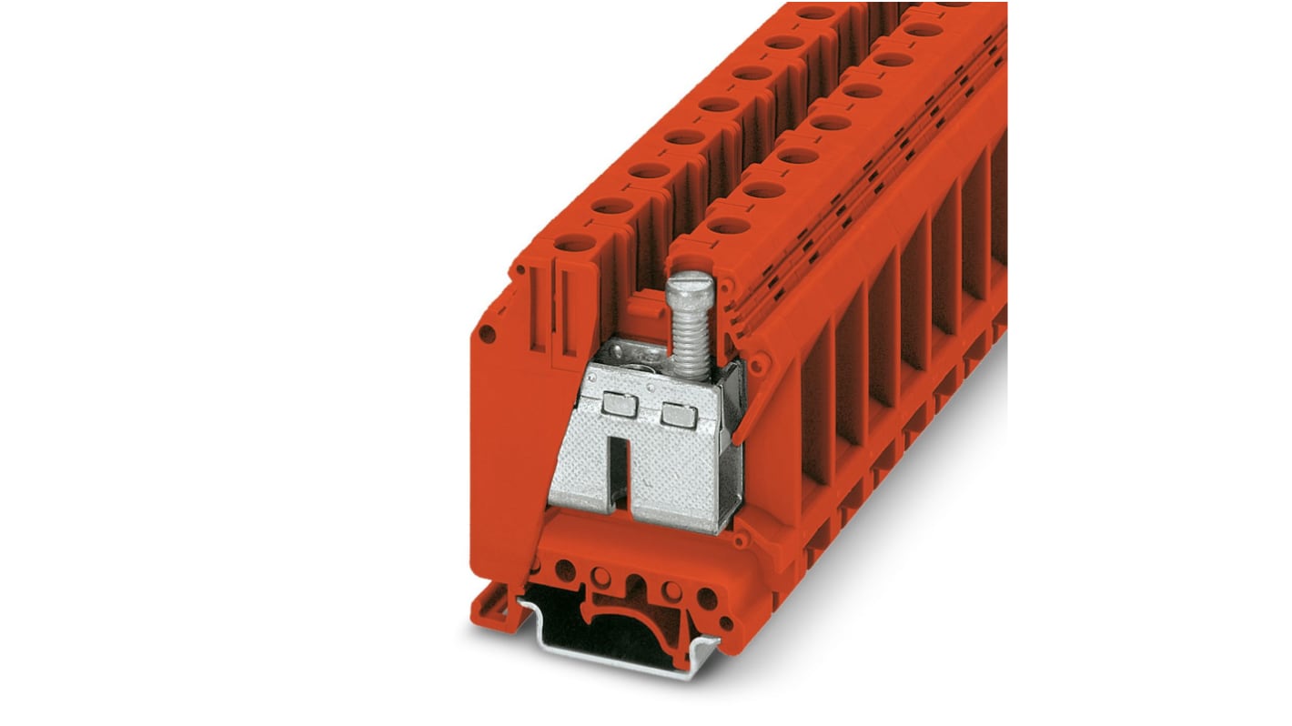 Phoenix Contact 3048328 UK 35 RD Series Red, 35mm², 1-Level, Screw Termination