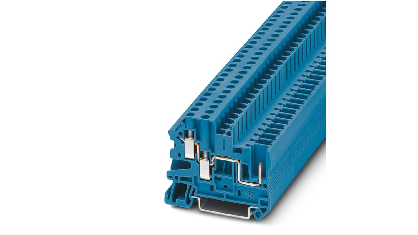 Phoenix Contact 3060270 UT 4-TWIN/ 1P BU Series Blue, 4mm², 1-Level, Plug In, Screw Termination