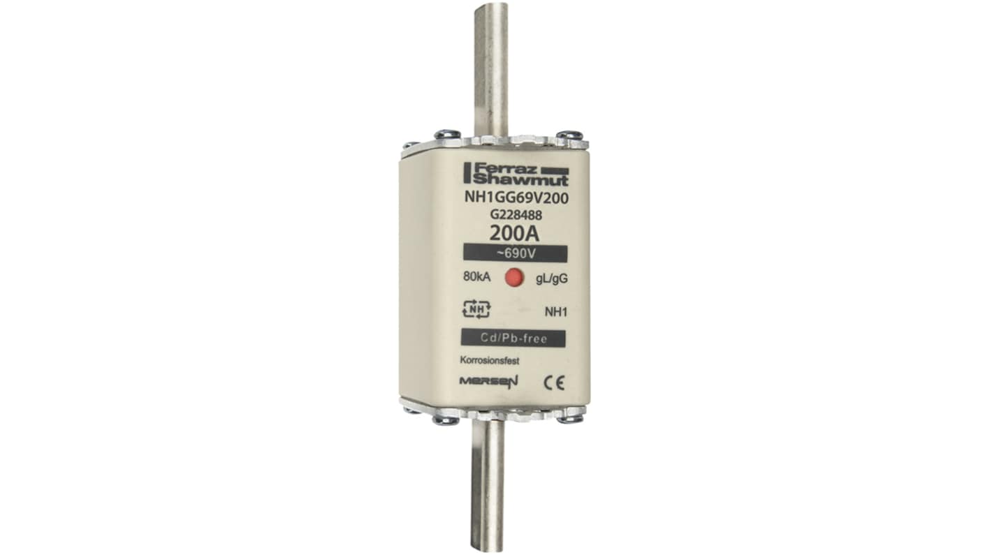 Mersen 200A NH Fuse, NH1, 690V ac