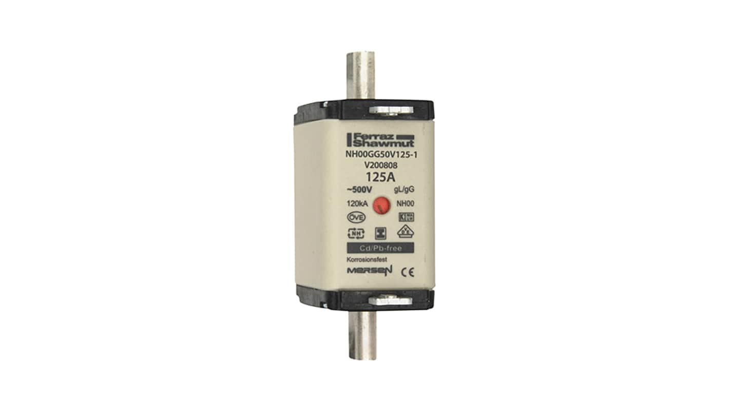 Mersen 125A NH Fuse, NH00, 500V ac