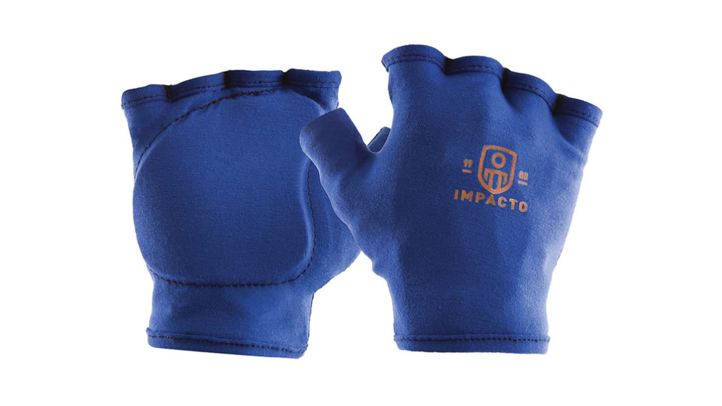 Impacto 501-00 Blue Polycotton Abrasion Resistant Gloves, Size 9, Polymer Coating