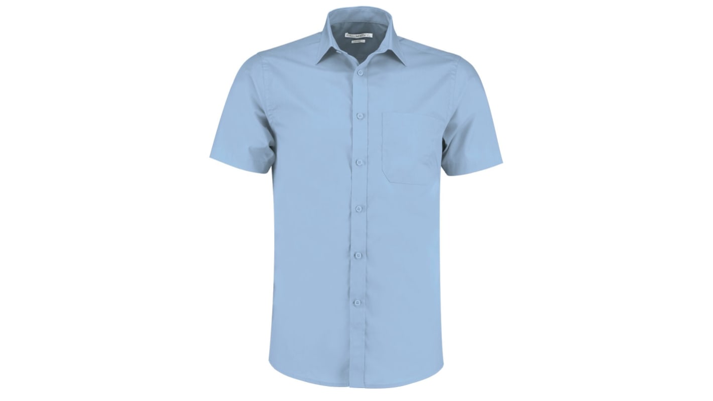 Chemise Courtes Kustom Kit KK141, taille 168 → 173cm, Bleu clair, en 35 % coton, 65 % polyester Homme