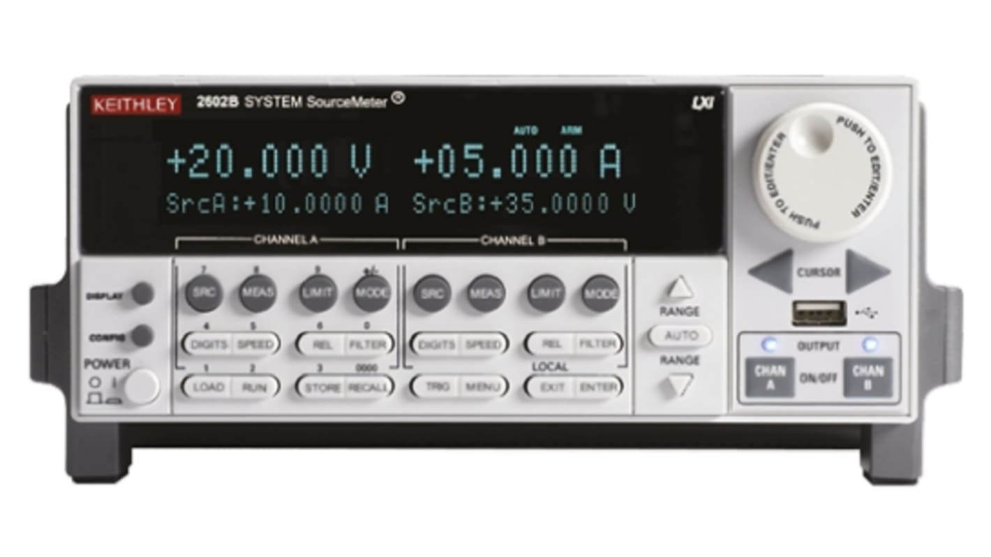 Sourcemètre Keithley série 2600, 2 voie(s), ±200 mV → ±200 V, Etalonné RS