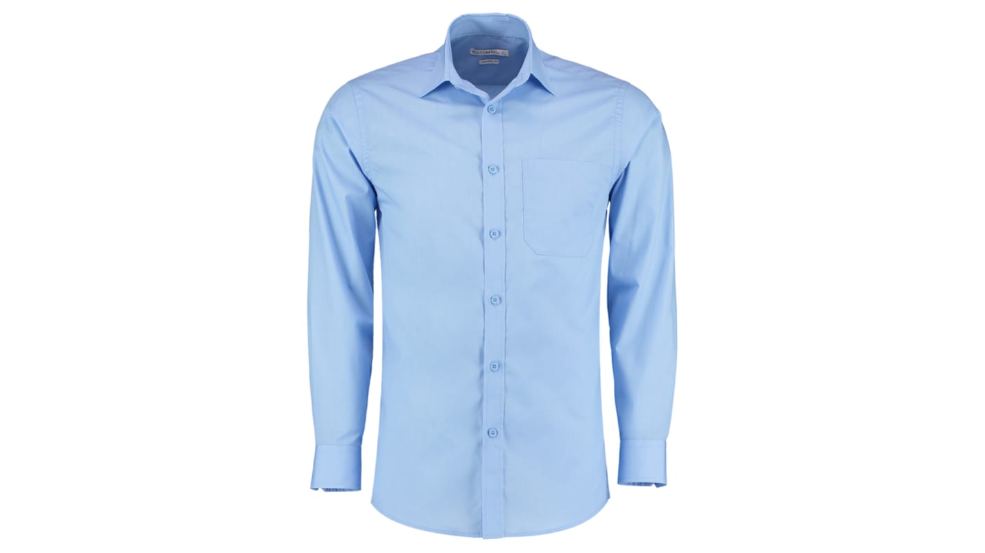 Chemise Kustom Kit KK142, taille 112cm, Bleu clair, en Polyester Homme