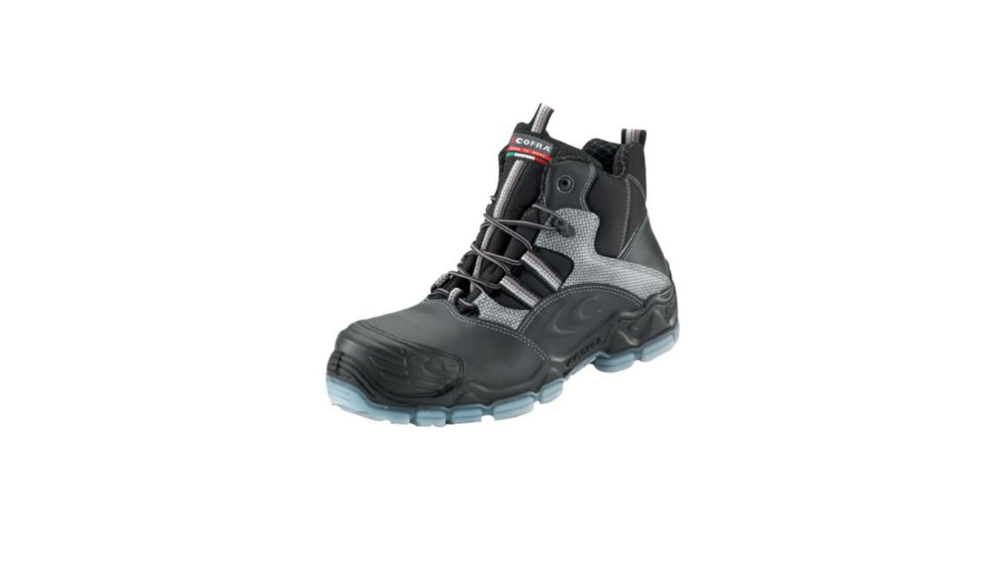 Cofra MODIGLIANI BLACK S3S CI SC FO SR, Sicherheitsstiefel Schwarz mit Nichtmetallisch-Schutzkappe, Größe 47 / UK 12