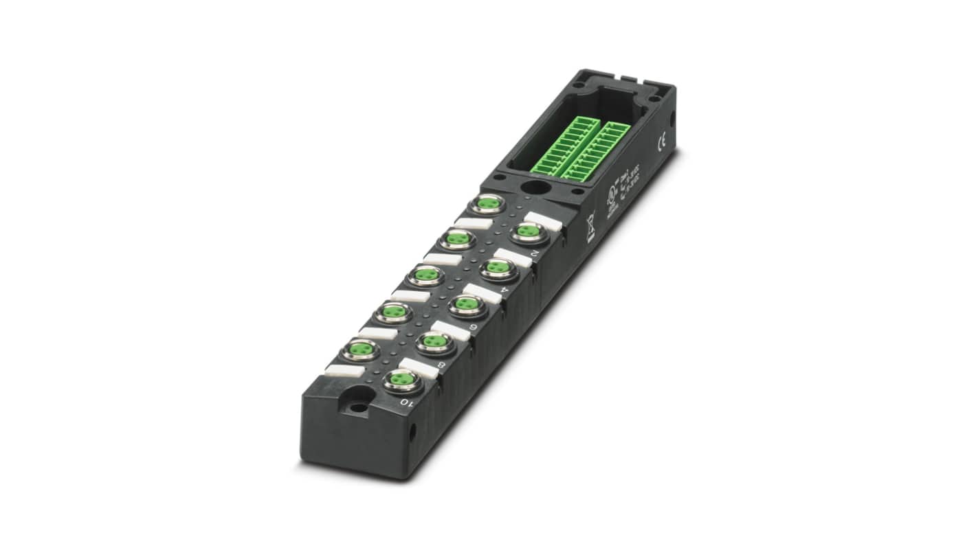 Phoenix Contact SACB Sensor-Box 30V dc 10 Anschlüsse 3 Auslässe M8 Gerade