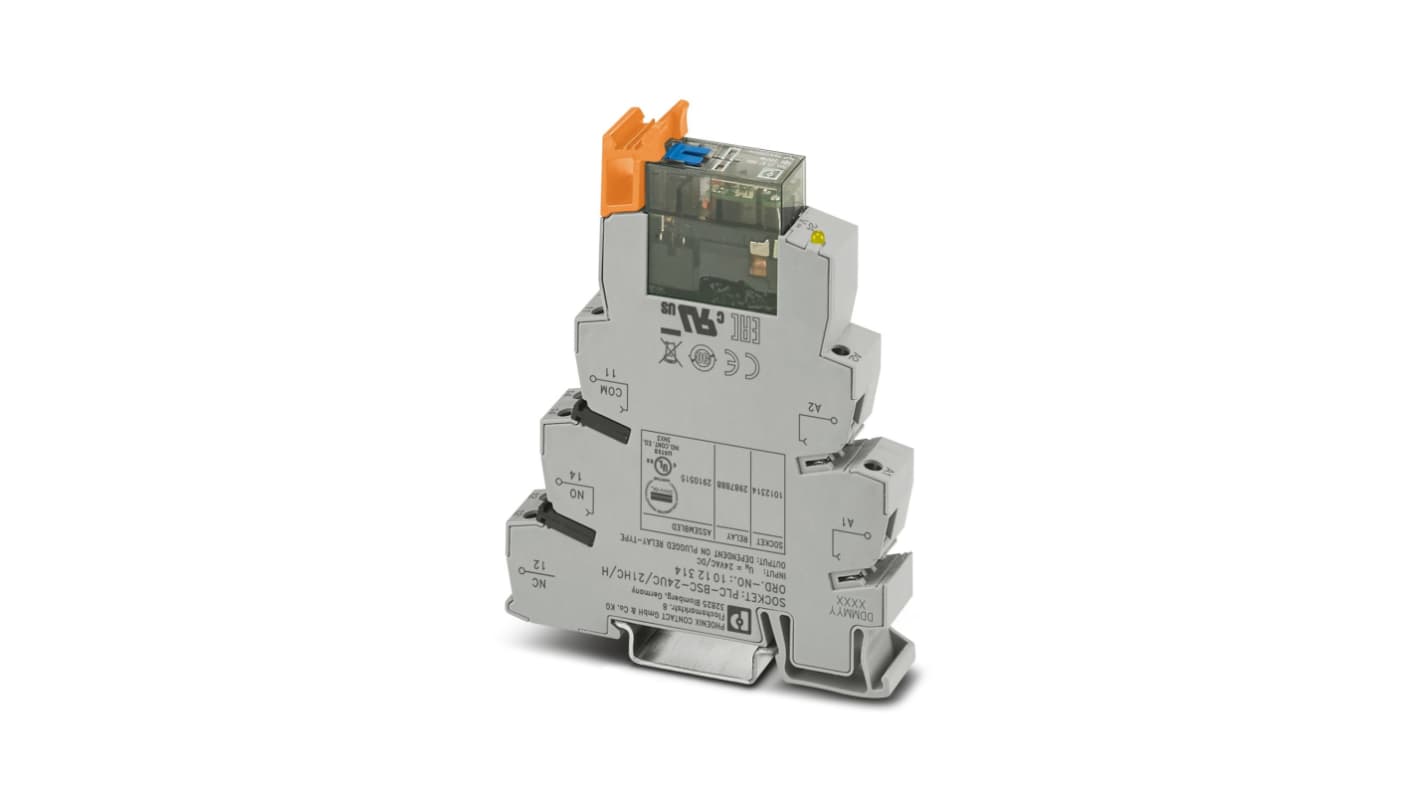 Phoenix Contact Relay Module, DIN Rail Mount, 24V ac/dc Coil, SPDT, 10mA Load