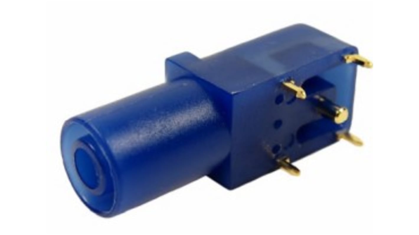 RS PRO Blue Female Banana Socket, 4 mm Connector, Solder Termination, 24A, 1000V, Gold Plating