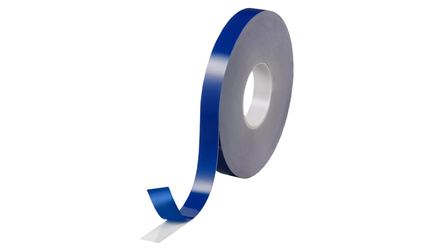 Tesa White Double Sided Tape, 1mm Thick, 36 N/cm, Acrylic Foam Backing, 12mm x 25m