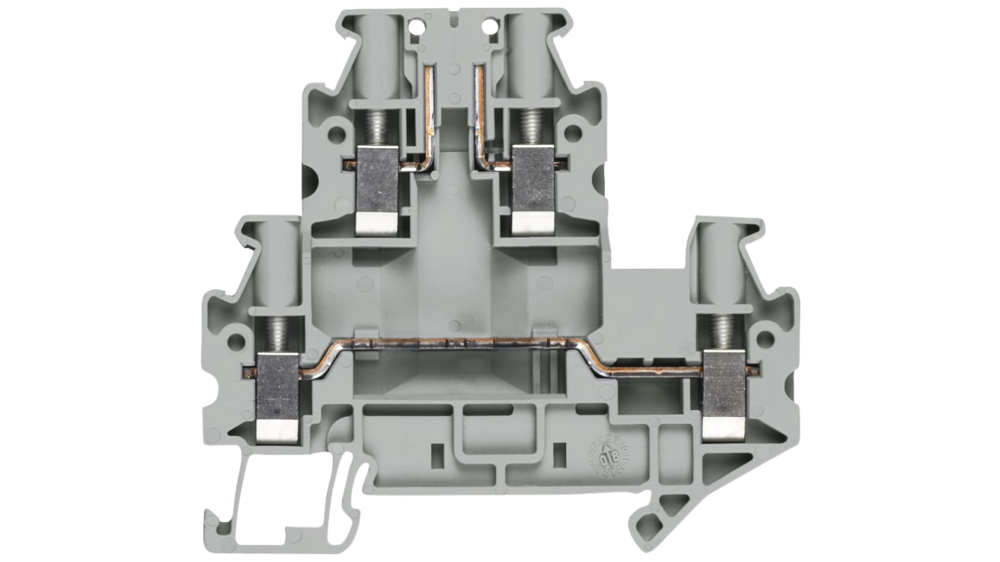 Siemens 双层导轨式接线端子, 500 V, 4mm²CSA, 螺钉端接, 灰色, 8WH系列