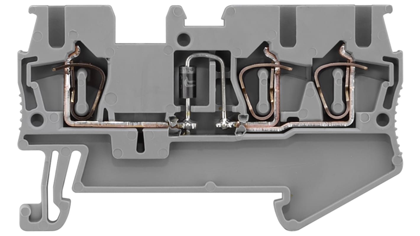 シーメンス 8WH DINレール端子, 14AWG 800 V, スプリング