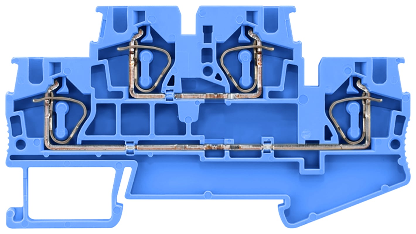 Siemens 8WH Series Blue Din Rail Terminal, 4mm², 2-Level, Spring Termination, CSA
