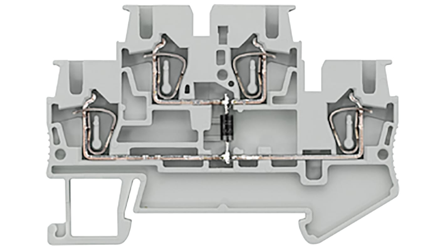 シーメンス 8WH DINレール端子, 14AWG 500 V, スプリング