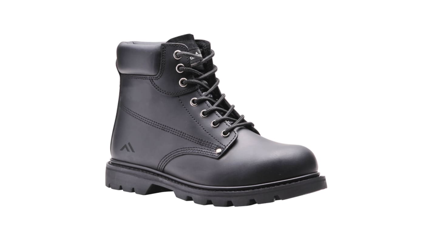 Portwest FW16 EN20345 SBP, Herren, Sicherheitsstiefel Schwarz, mit Edelstahl-Schutzkappe , Größe 42 / UK 8