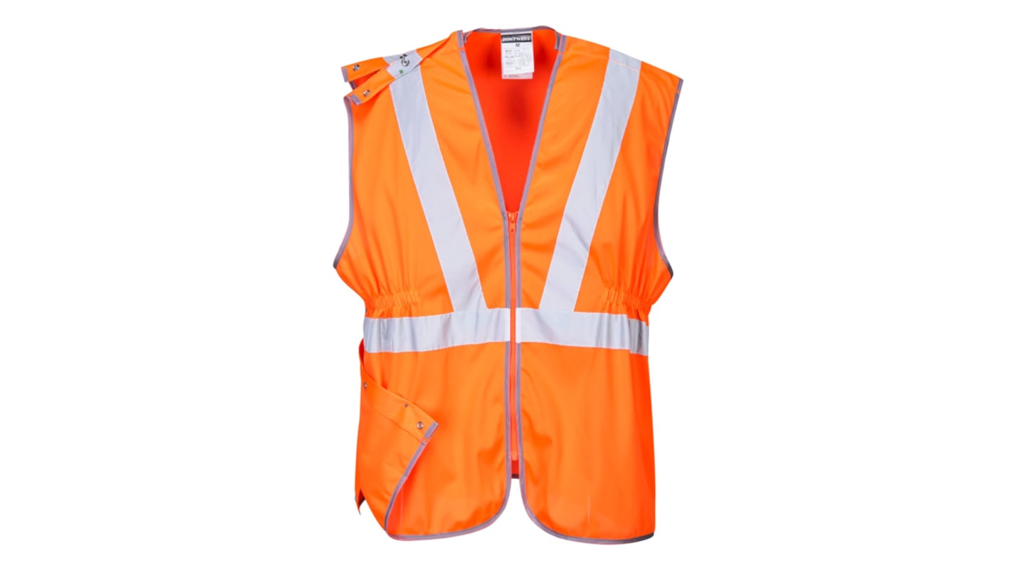 Gilet alta visibilità Arancione Portwest, M, chiusura con Cerniera lampo