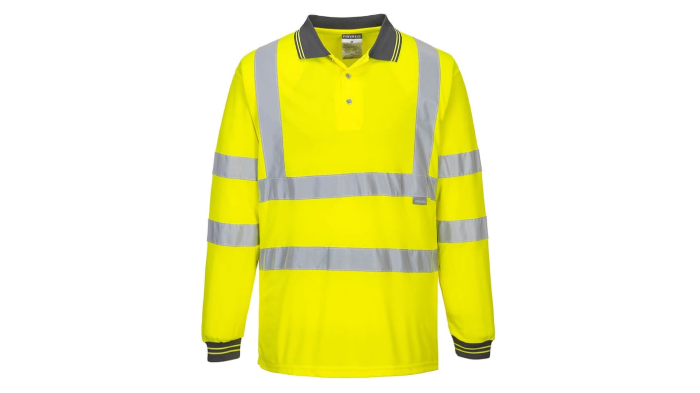 Polo Shirt Hi-Viz Yellow Long Sleeved EN